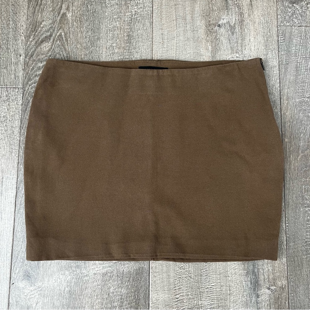 THE ROW Made in USA Women's Mini Skirt Brown Side Zip Size 4